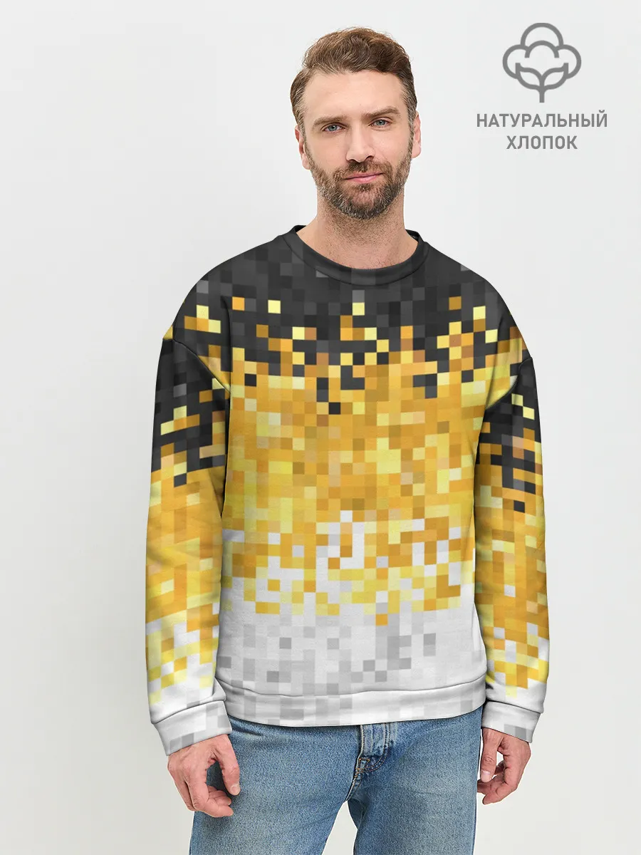 Мужской свитшот базовый / 1858 Имперский флаг пикселами