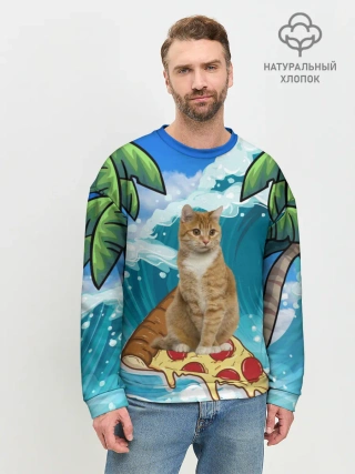 Мужской свитшот базовый / Сёрфинг на Пицце