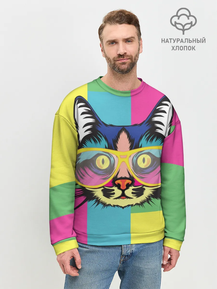 Мужской свитшот базовый / Яркий Кот