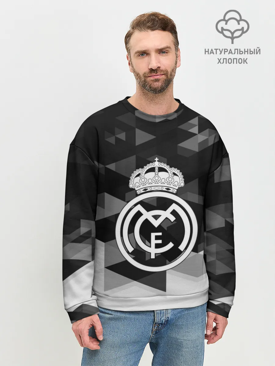 Мужской свитшот базовый / FC Real Madrid sport geometry