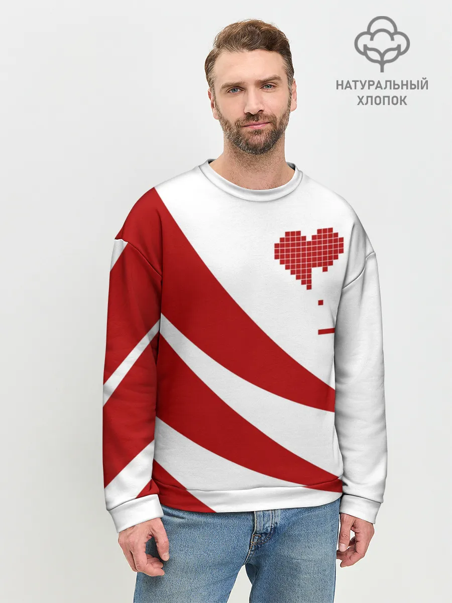 Мужской свитшот базовый / ГЕОМЕТРИЧЕСКОЕ СЕРДЦЕ.