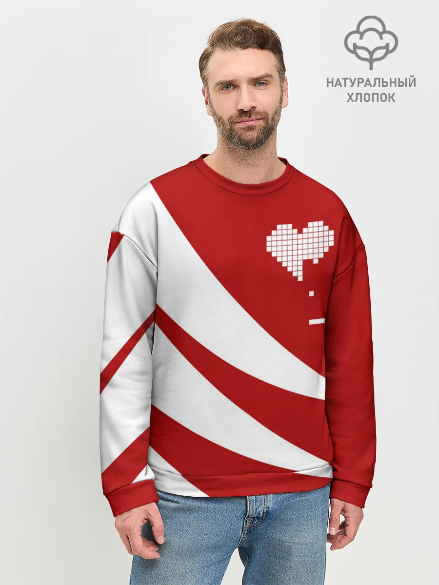 Мужской свитшот базовый / ГЕОМЕТРИЧЕСКОЕ СЕРДЦЕ.