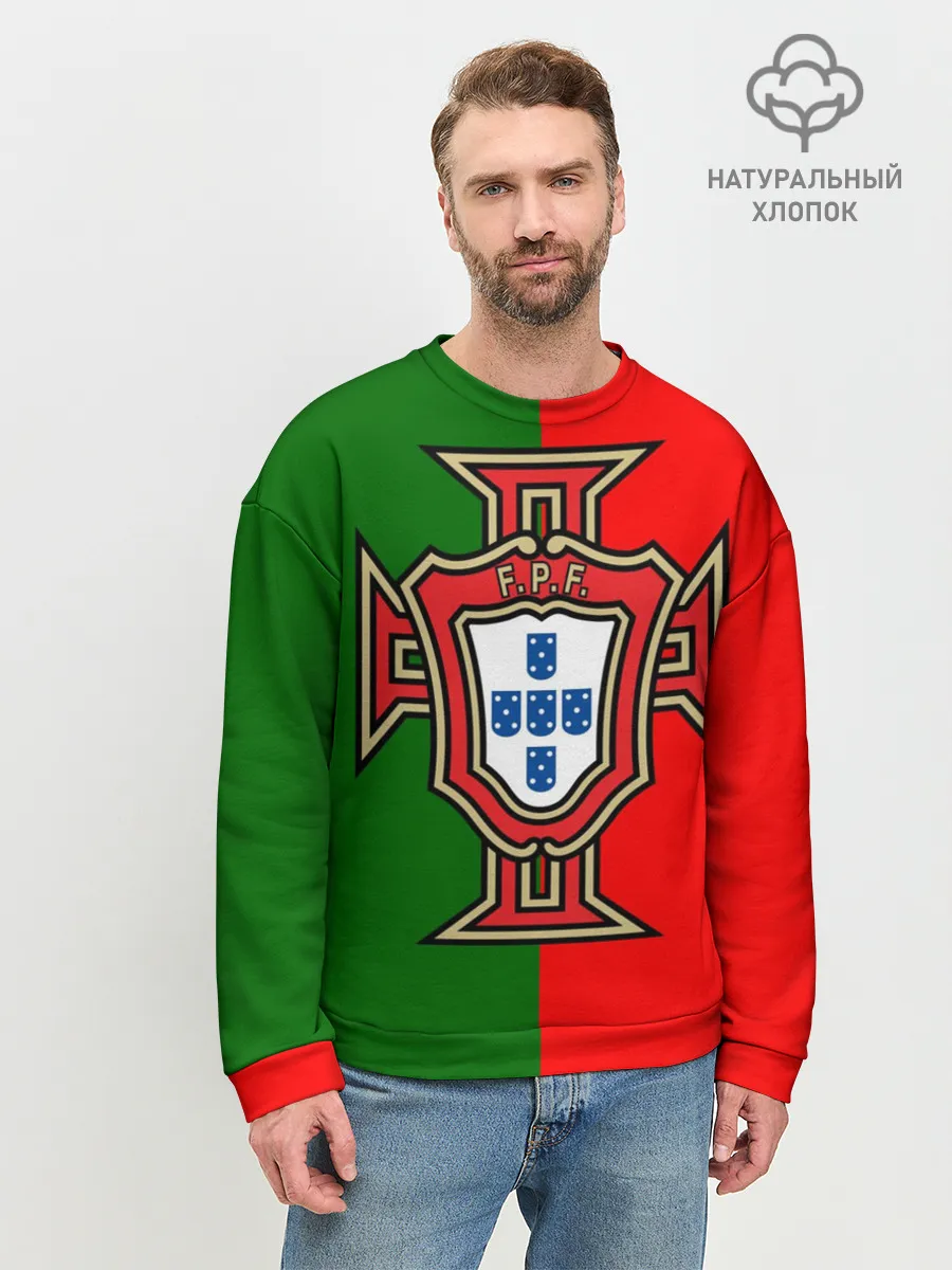 Мужской свитшот базовый / Сборная Португалии флаг