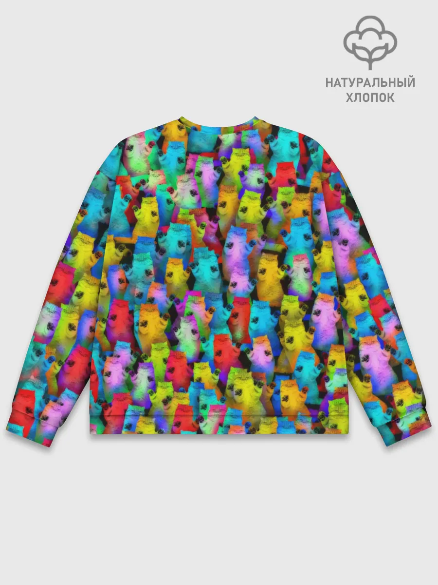 Мужской свитшот базовый / Котики на дискотеке