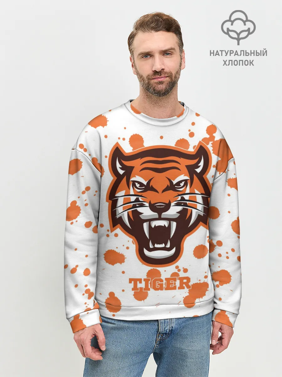 Мужской свитшот базовый / Огненный тигр
