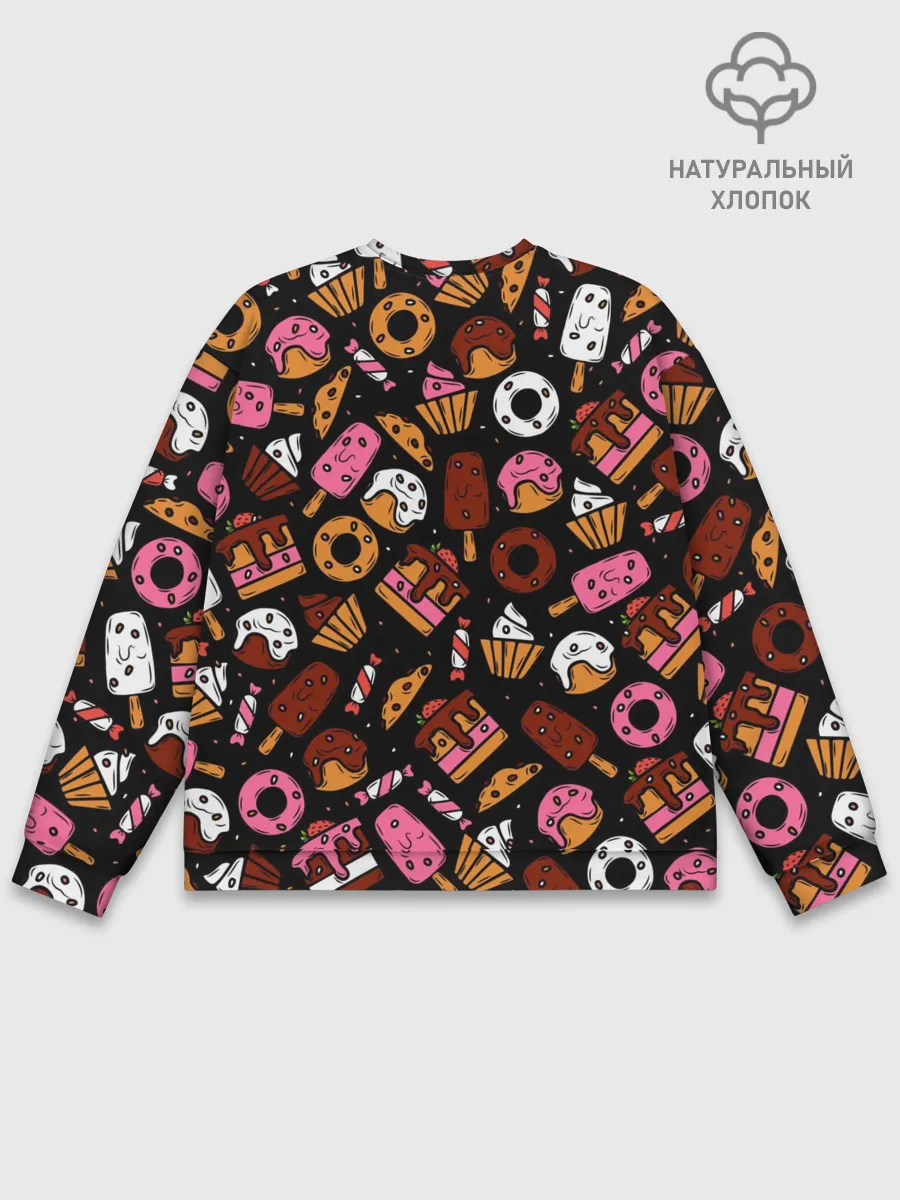 Мужской свитшот базовый / Кекс, Нартортики, Сладкий Ролл