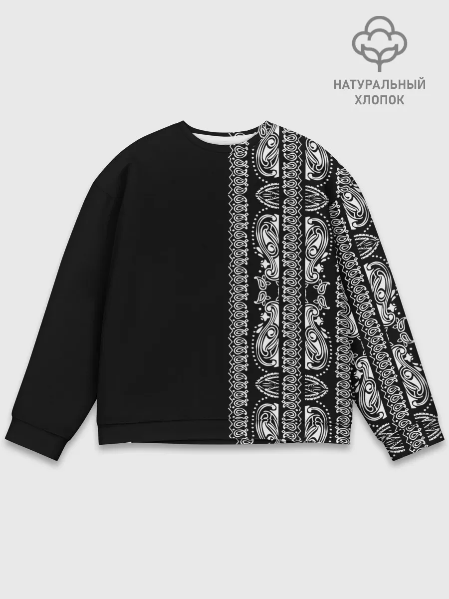 Мужской свитшот базовый / Узор на чёрном