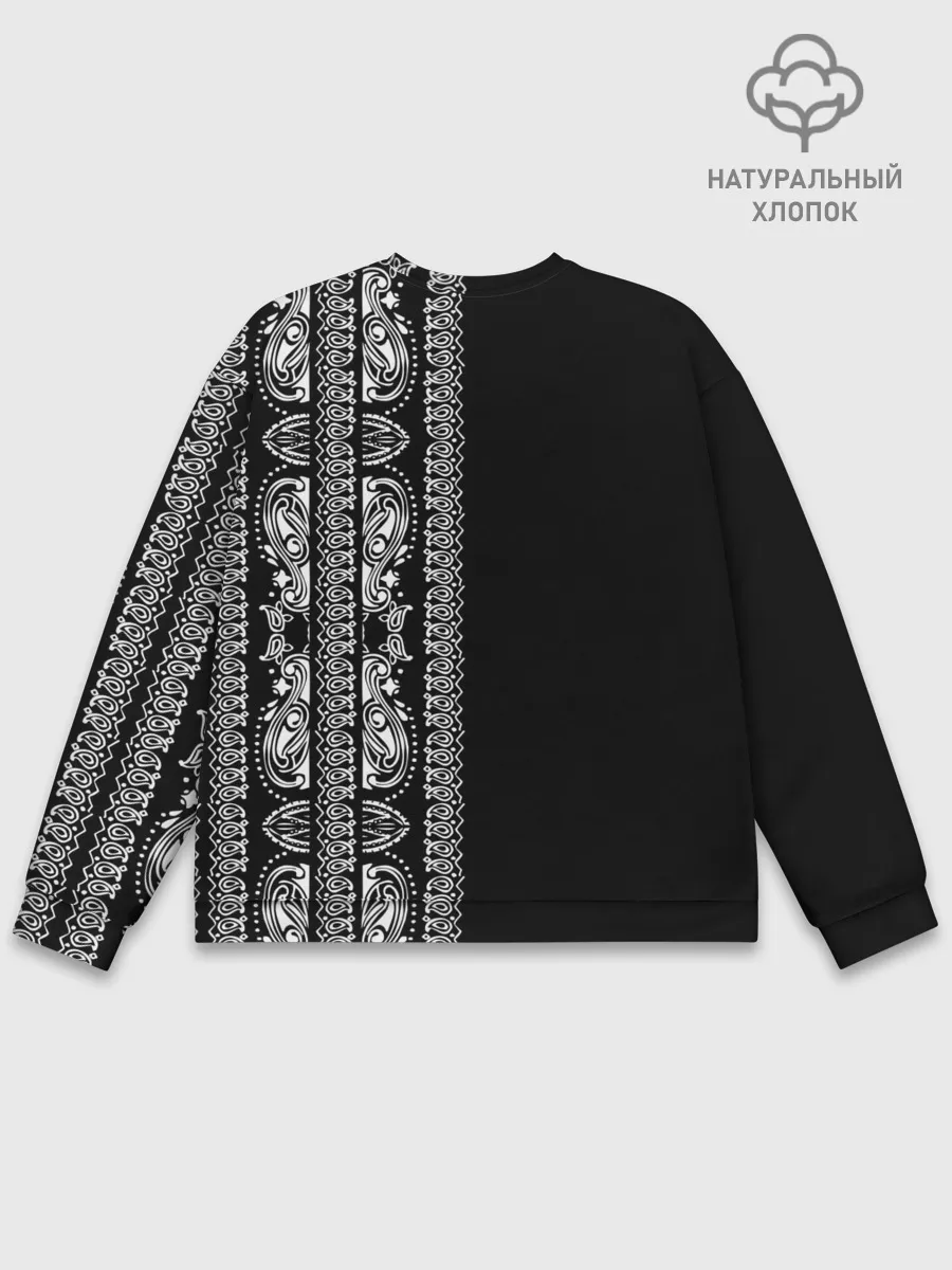 Мужской свитшот базовый / Узор на чёрном