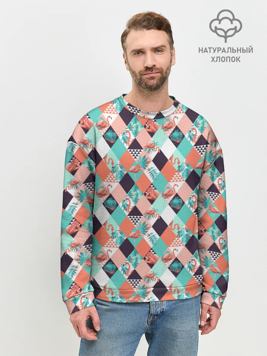 Мужской свитшот базовый / Фламинго