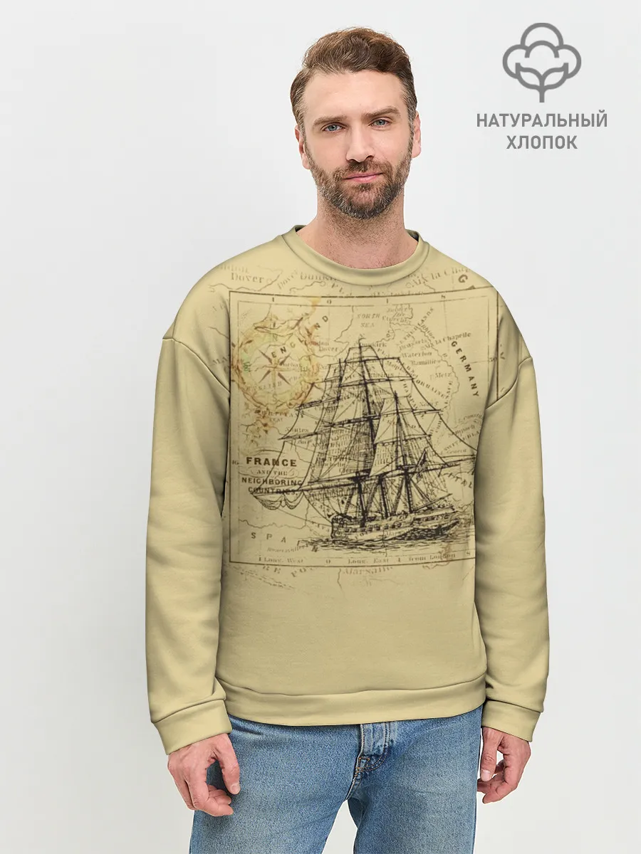 Мужской свитшот базовый / Старая карта