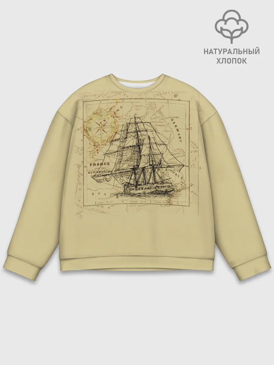 Мужской свитшот базовый / Старая карта