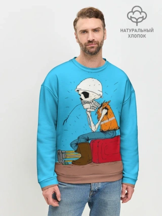 Мужской свитшот базовый / Скелетон геодезист