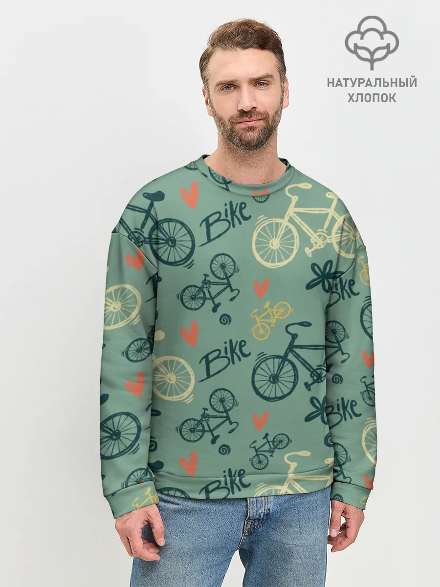 Мужской свитшот базовый / Велосипед Текстура