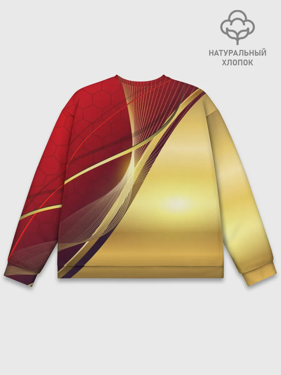 Мужской свитшот базовый / RUSSIA SPORT: Red and Gold.