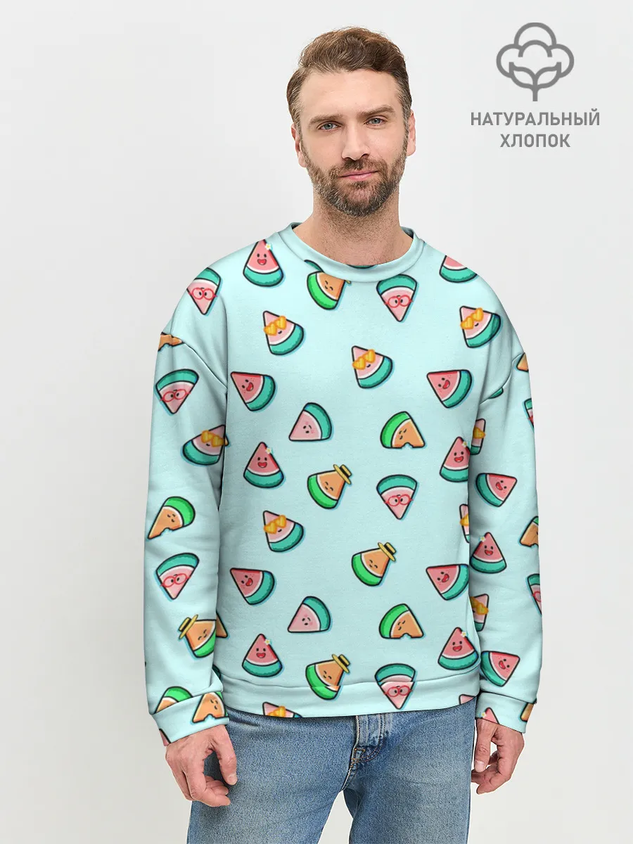 Мужской свитшот базовый / Kawaii Арбузики