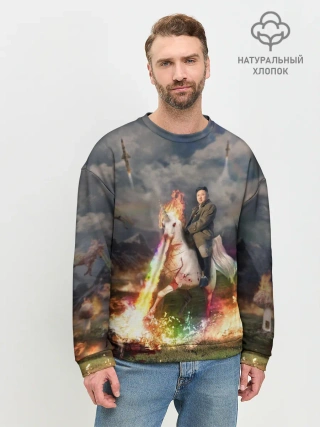 Мужской свитшот базовый / Ким чен ын на Единороге