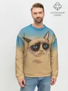 Мужской свитшот базовый / Grumpy cat ART