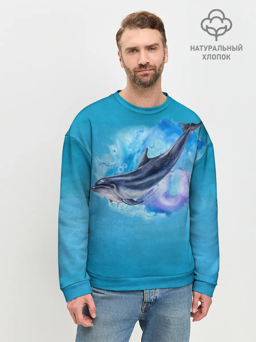 Мужской свитшот базовый / Дельфин