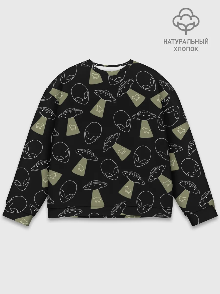 Мужской свитшот базовый / НЛО похищение коров