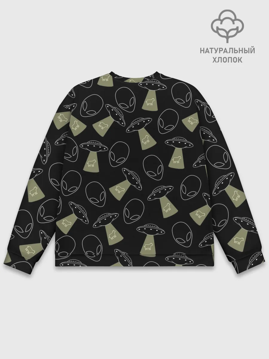 Мужской свитшот базовый / НЛО похищение коров