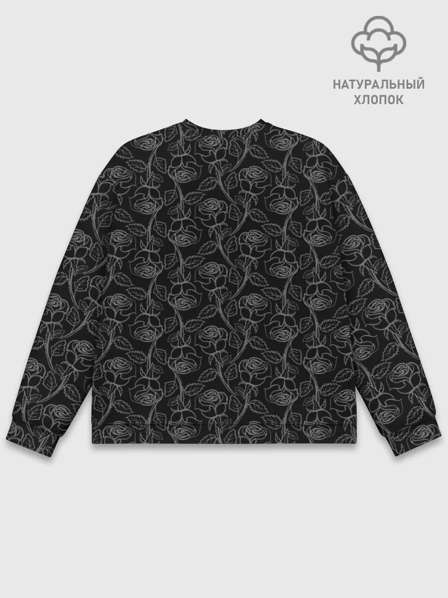 Мужской свитшот базовый / Розы / Tattoo style