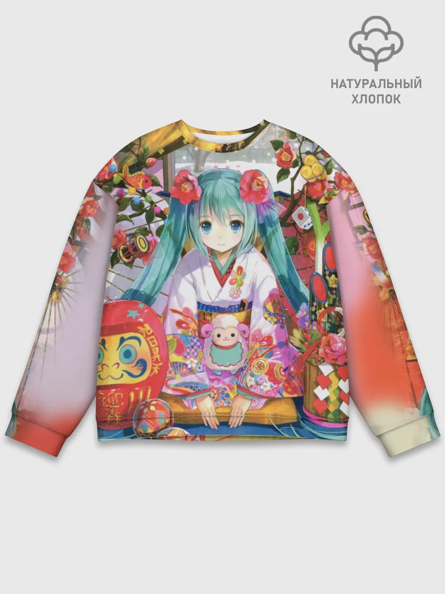 Мужской свитшот базовый / Окно Mika Hatsune