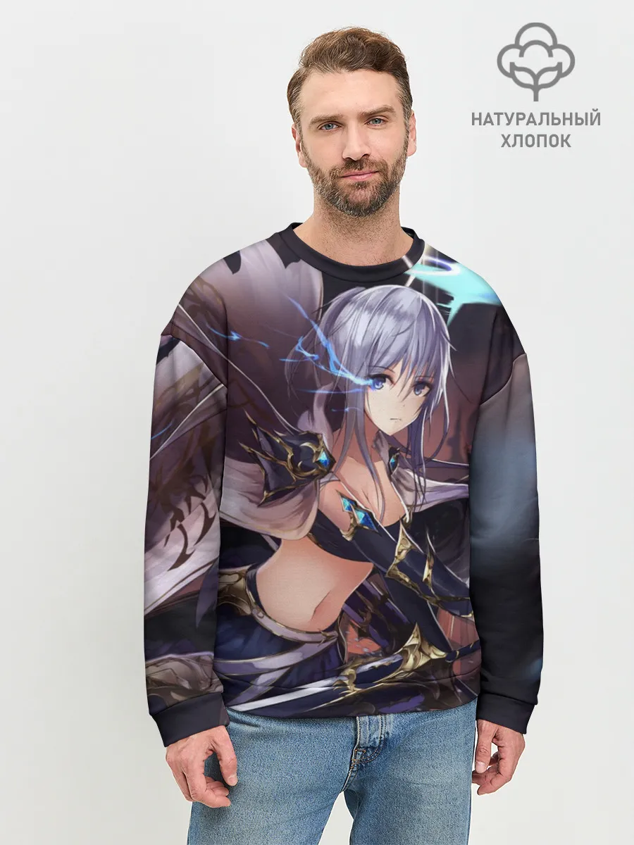 Мужской свитшот базовый / ФЭНТЕЗИ АНИМЕ-ВОИТЕЛЬНИЦА