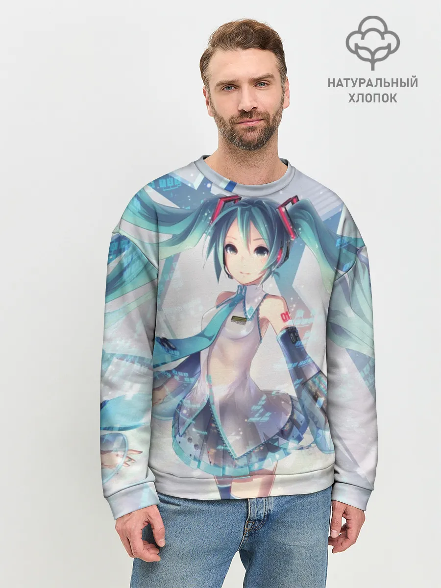 Мужской свитшот базовый / Сияние Мика Хацуне