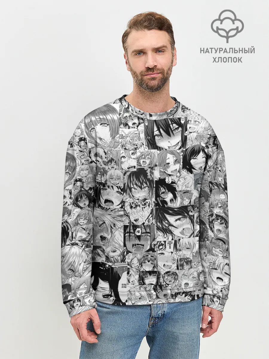 Мужской свитшот базовый / АХЕГАО ЛИЦА | AHEGAO FACES