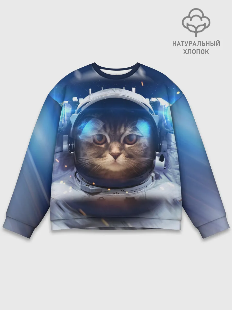 Мужской свитшот базовый / КОТ АСТРОНАВТ