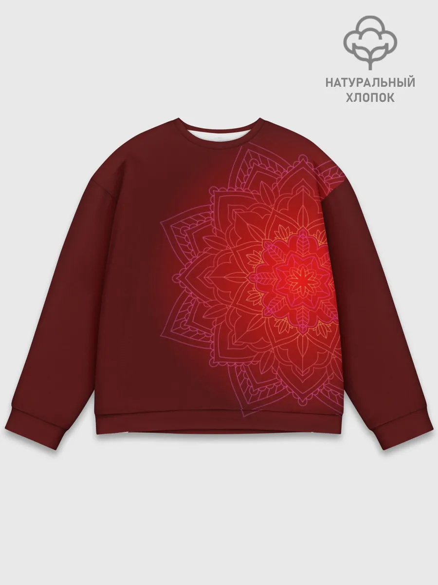 Мужской свитшот базовый / Красная мандала