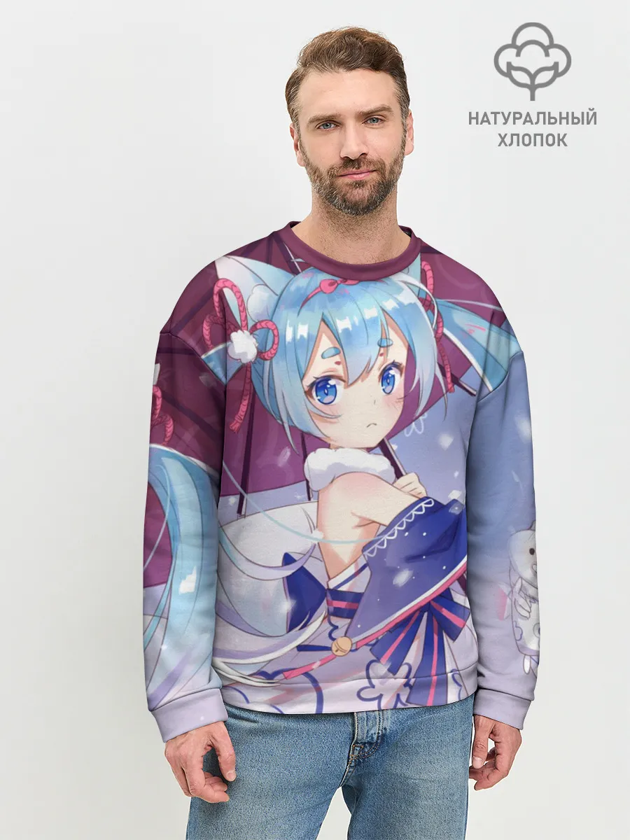 Мужской свитшот базовый / Хацуне Мику с зонтом