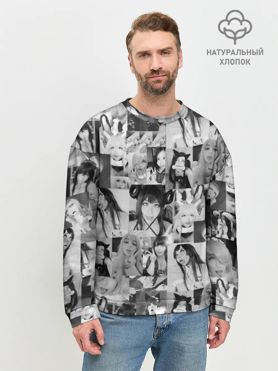 Мужской свитшот базовый / REAL AHEGAO - фото Ахегао