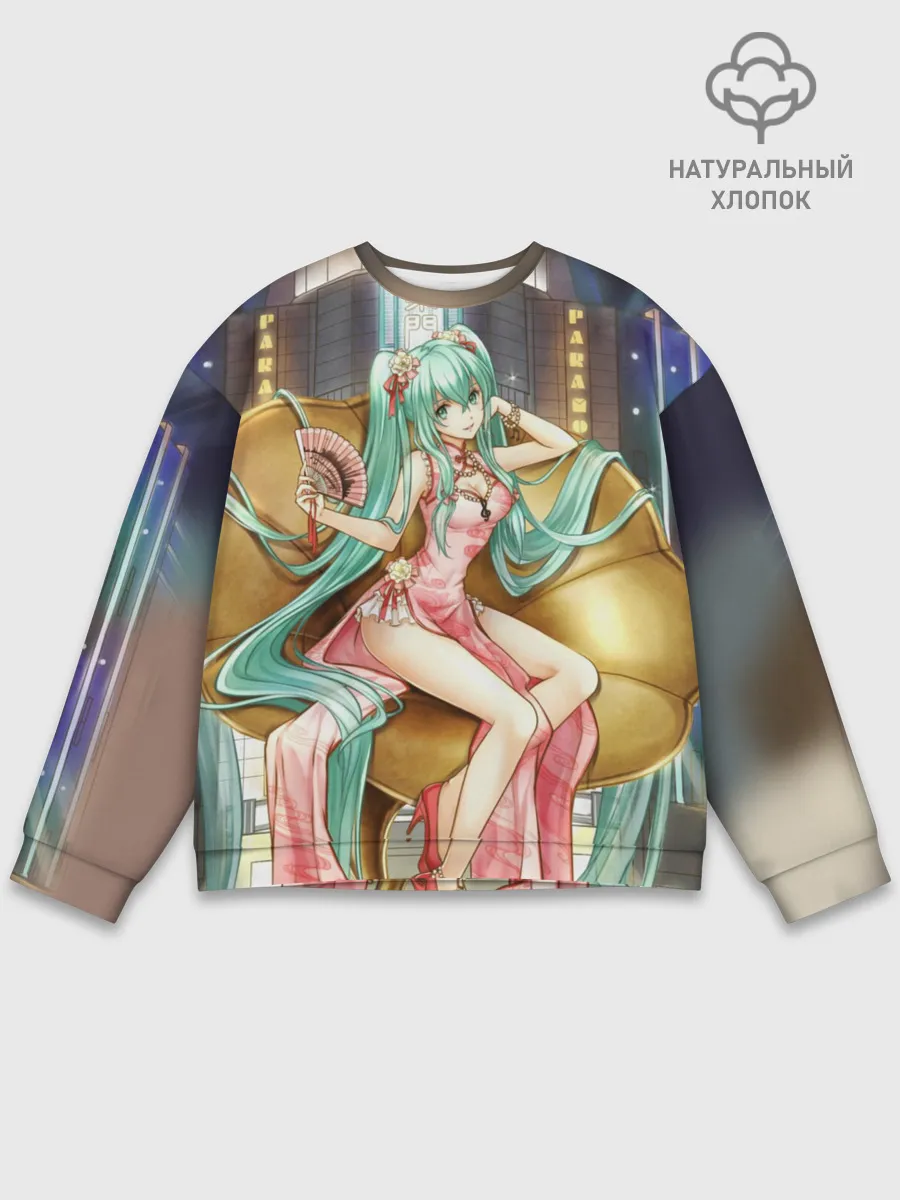 Мужской свитшот базовый / Hatsune Moku на троне