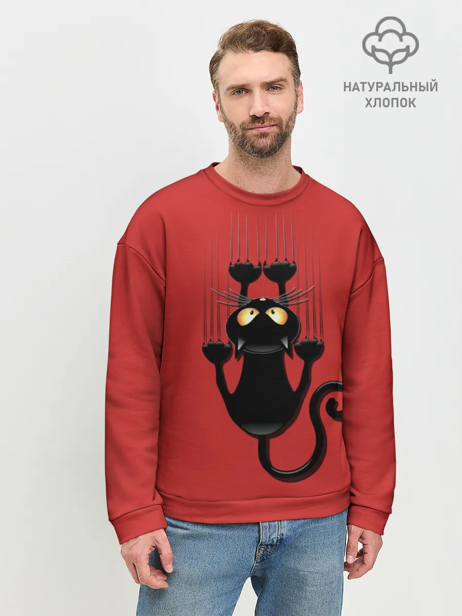 Мужской свитшот базовый / Черный Кот