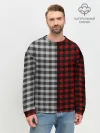 Мужской свитшот базовый / Красно белая рубашка в клетку
