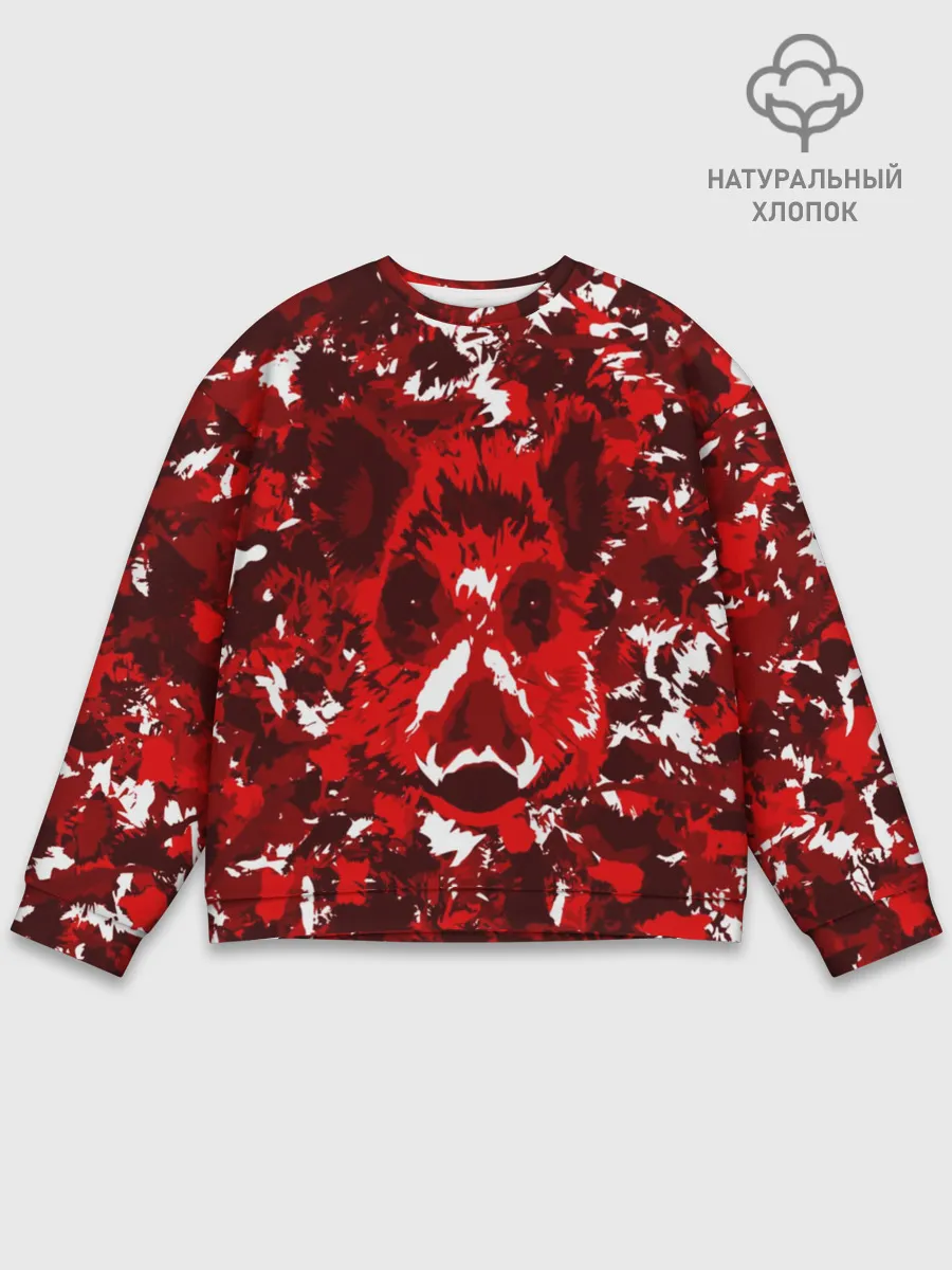 Мужской свитшот базовый / Краснобелый камуфляж с кабаном