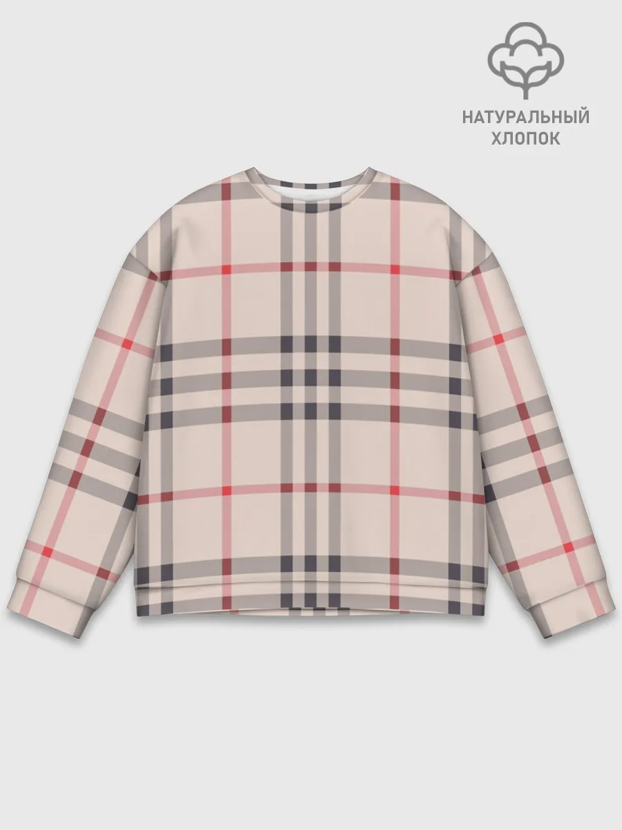 Мужской свитшот базовый / Светлая клетка