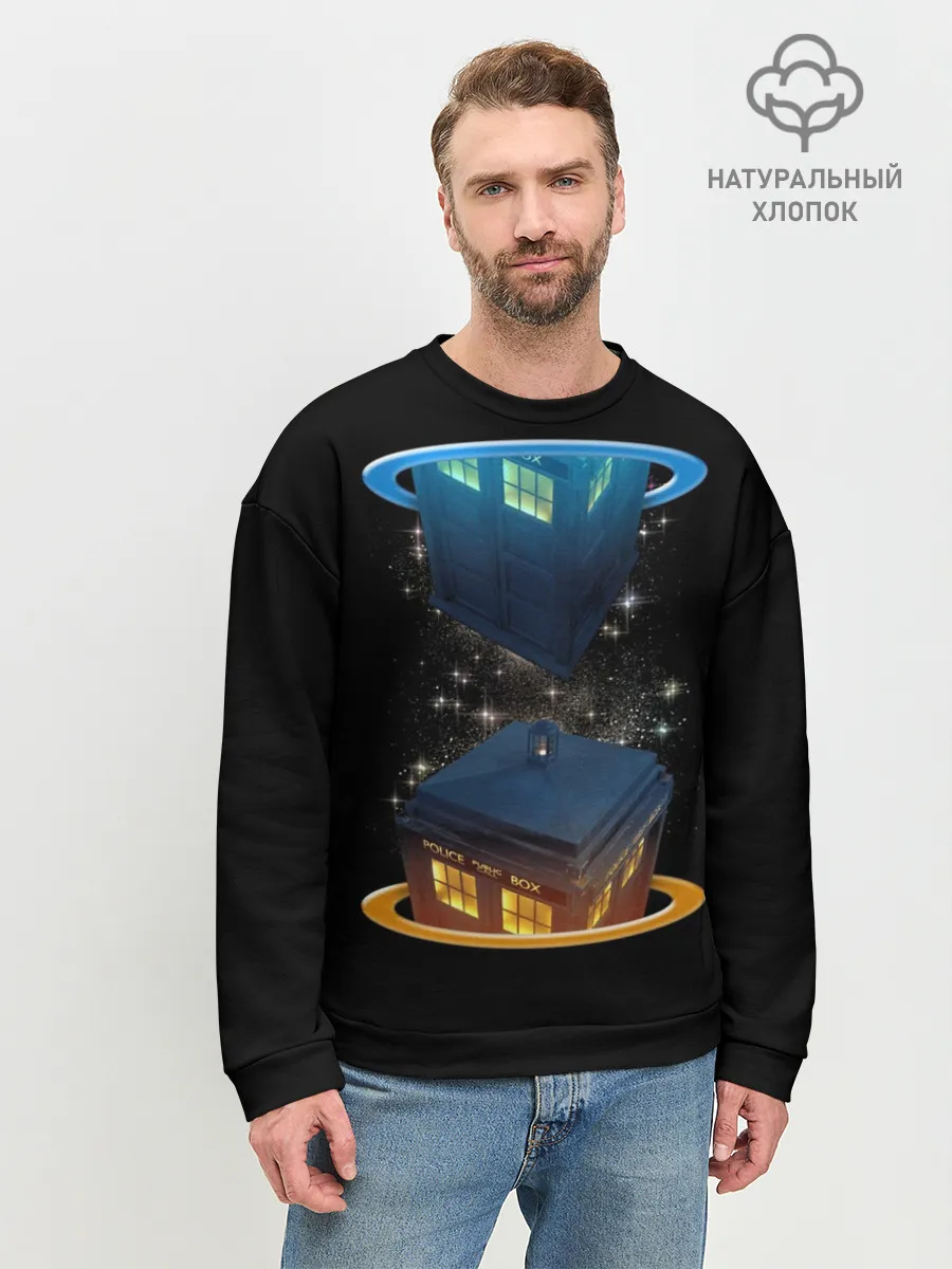 Мужской свитшот базовый / Тардис в Портале