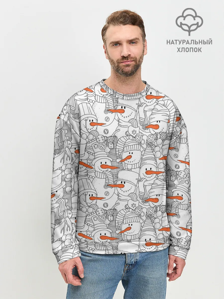 Мужской свитшот базовый / Снеговики