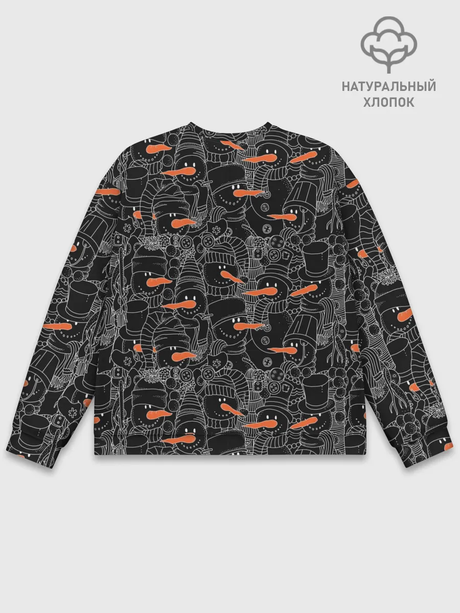 Мужской свитшот базовый / Черные снеговики