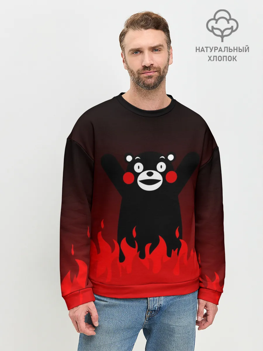Мужской свитшот базовый / Kumamon горит