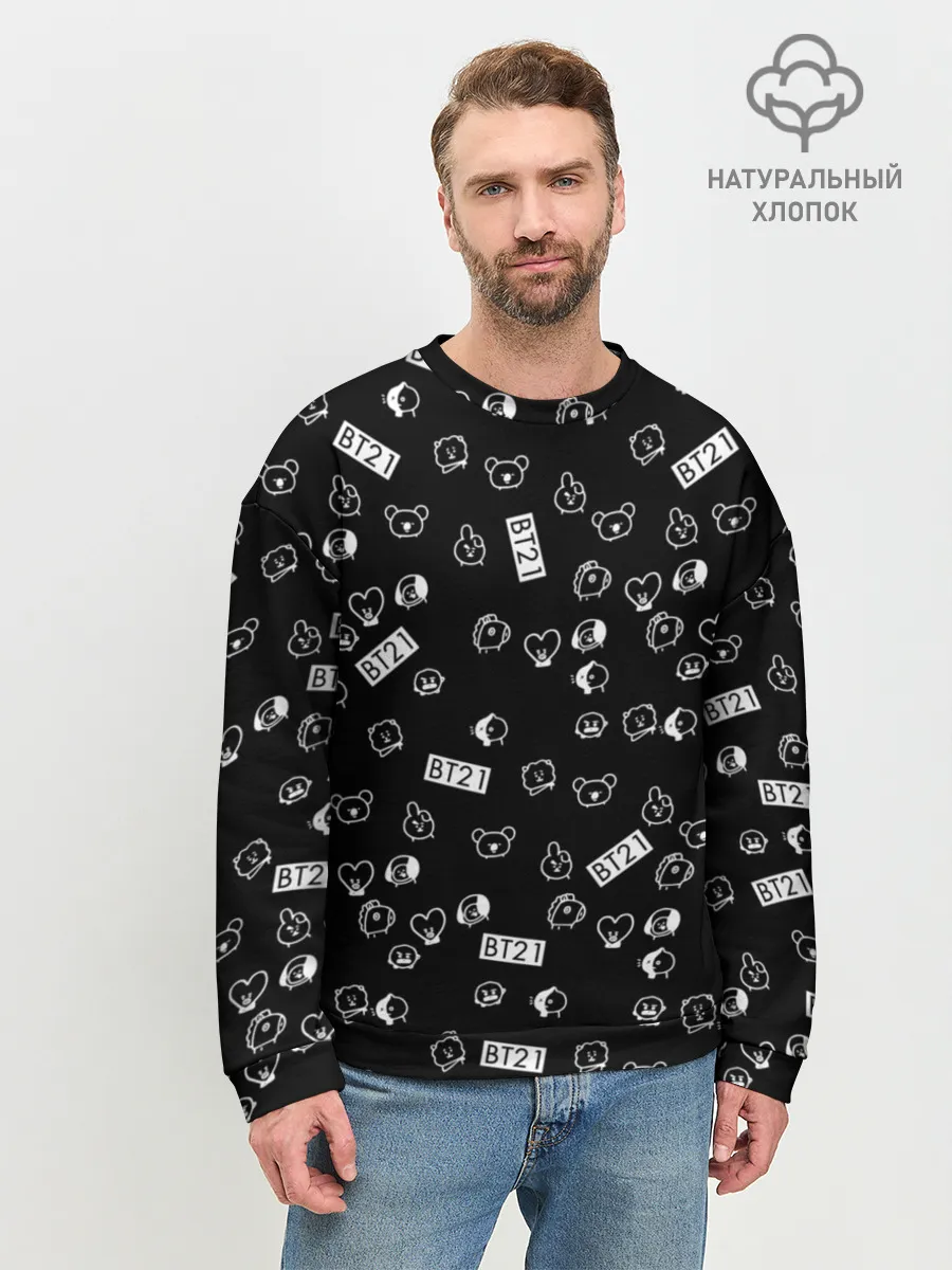 Мужской свитшот базовый / BTS BT21 STICKERS