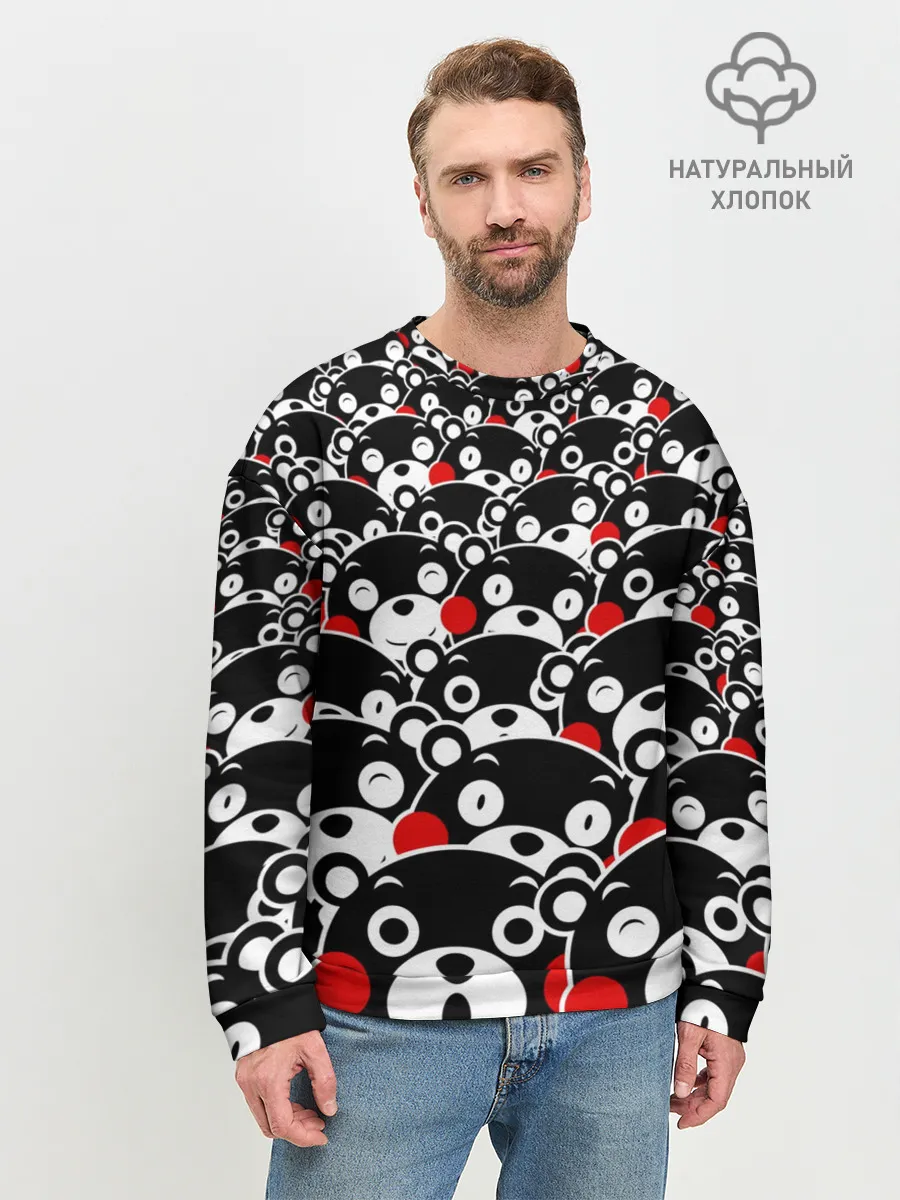 Мужской свитшот базовый / Узор кумамонов