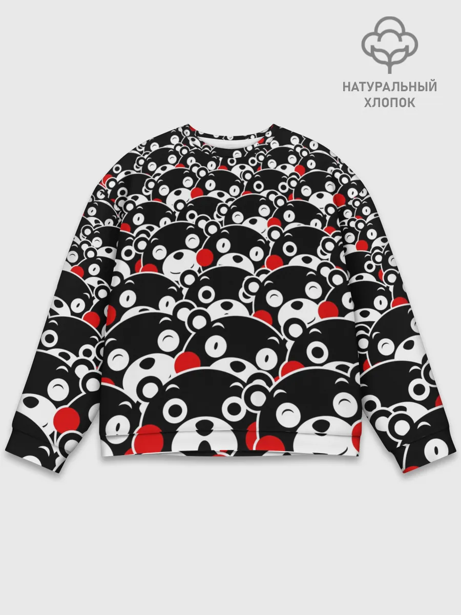 Мужской свитшот базовый / Узор кумамонов