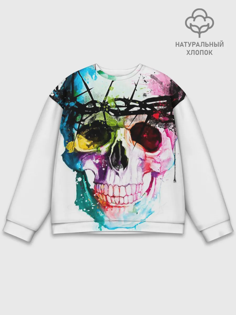 Мужской свитшот базовый / Череп и краска