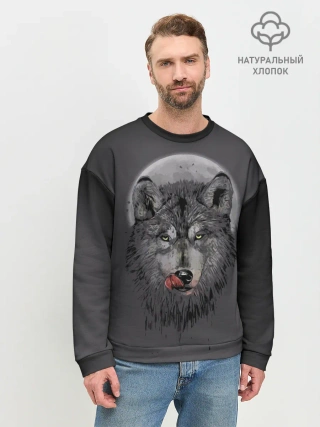 Мужской свитшот базовый / Волк Облизывается