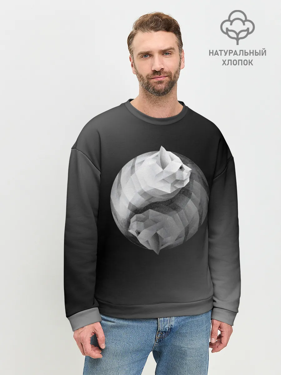 Мужской свитшот базовый / Янь Янь Котики