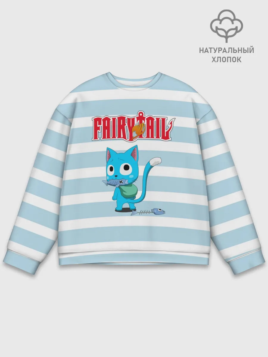 Мужской свитшот базовый / Кот на полосочках