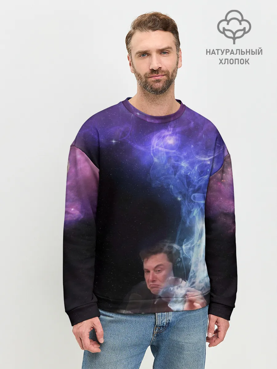 Мужской свитшот базовый / Elon Musk space Илон Маск